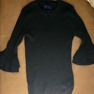 Aeropostale Black Ruffle Sleeve Sweater